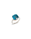 Pomellato Maxi-size Ring Rose Gold 18kt, White Gold 18kt, Blue London Topaz (watches)